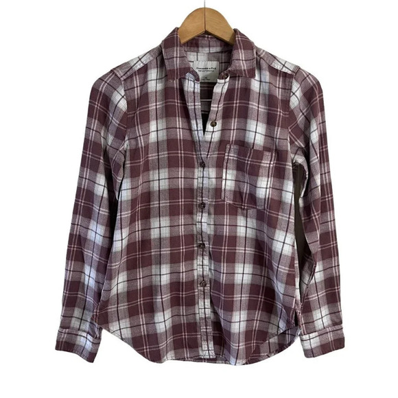 Abercrombie & Fitch Soft A&F Collection Plaid Button Up Shirt XS Long Sleeves - Picture 1 of 5